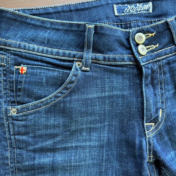 Hudson Denim Shorts Size 28 Cuffed Distressed Stretch Jean Cutoffs Summer Casual - Picture 4 of 5